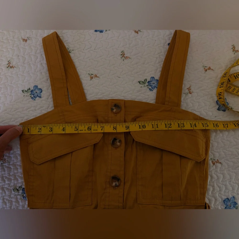 A.L.C. Gillian Sleeveless Belted Romper In Goldenrod Size S - Picture 9 of 14